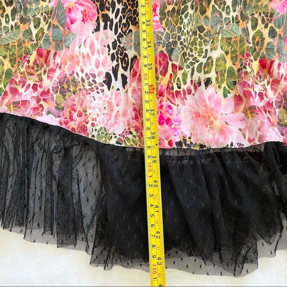 CORSET STORY FLORAL/CHEETAH PRINT CORSET DRESS Size Medium Cosplay Oktoberfest - Picture 14 of 15